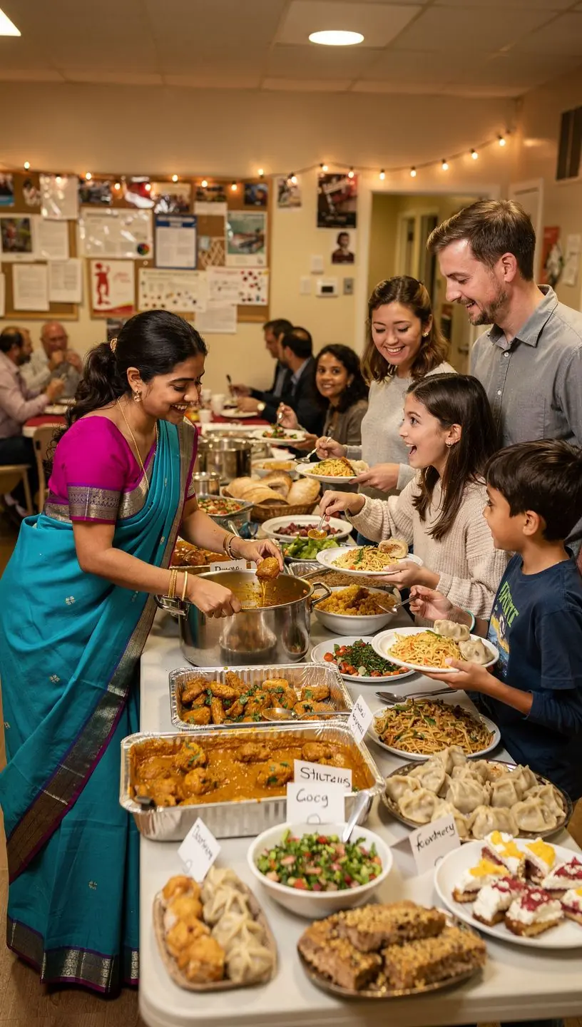 Food festival bringing diverse community members together.